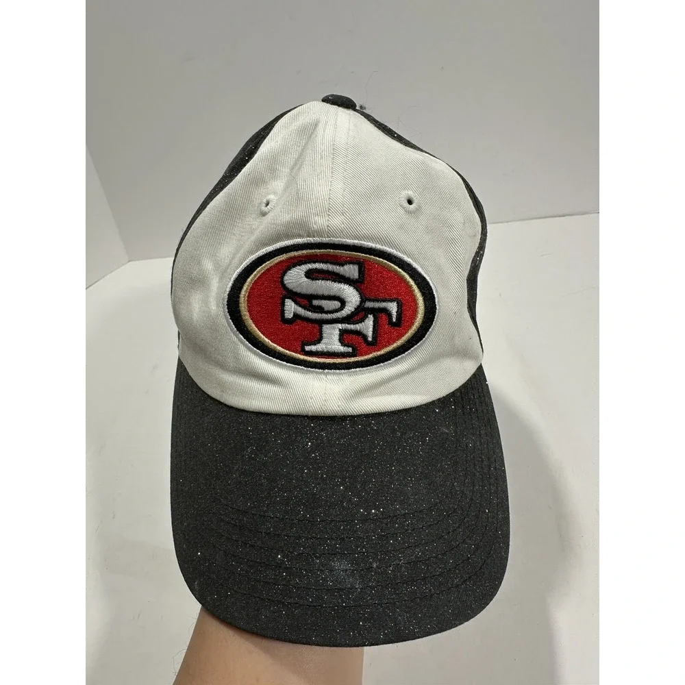 SAN FRANCISCO 49ers HAT WOMEN'S Team Apparel Glitter Sparkling Black SF Cap RAR